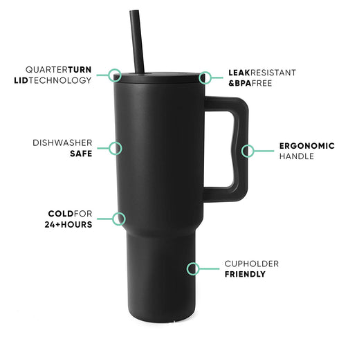 40oz Handle Cup 304 Stainless Steel Cold Insulation Large Tumbler Ice Cup